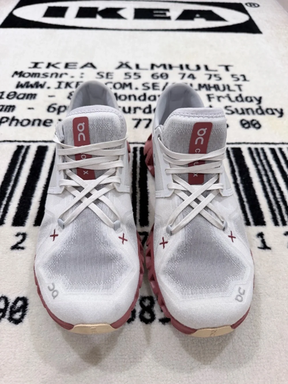 On Cloud X 3 Ice Auburn Grey Mesh Burnt Orange Light Running Casual Sneakers